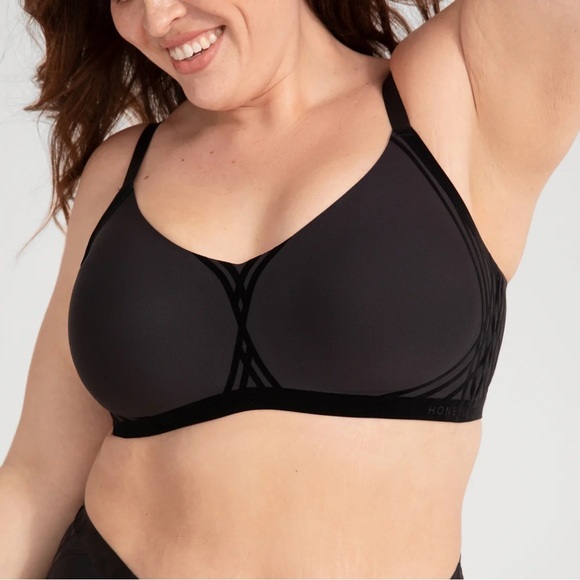 Honeylove Silhouette Bra in Black sexy velvet Size 1X - Picture 1 of 14